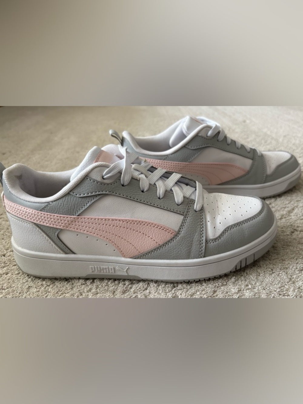 Puma Women’s White, Pink & Gray Low-Top Sneakers